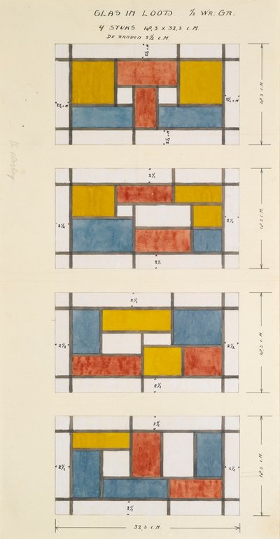 Design for Four Stained-Glass Windows by Theo van Doesburg